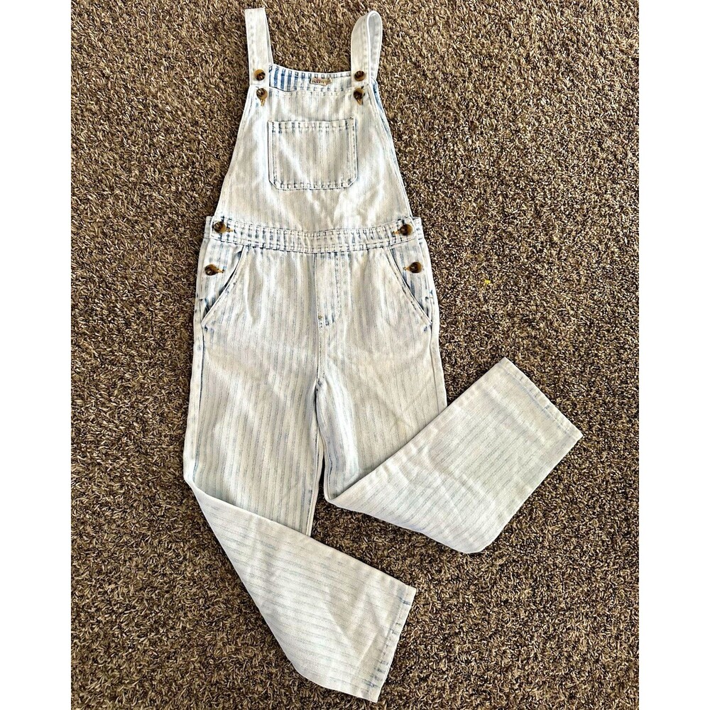 Faherty Blue/White Striped girls kids Overall One-Piece Pockets Size 10